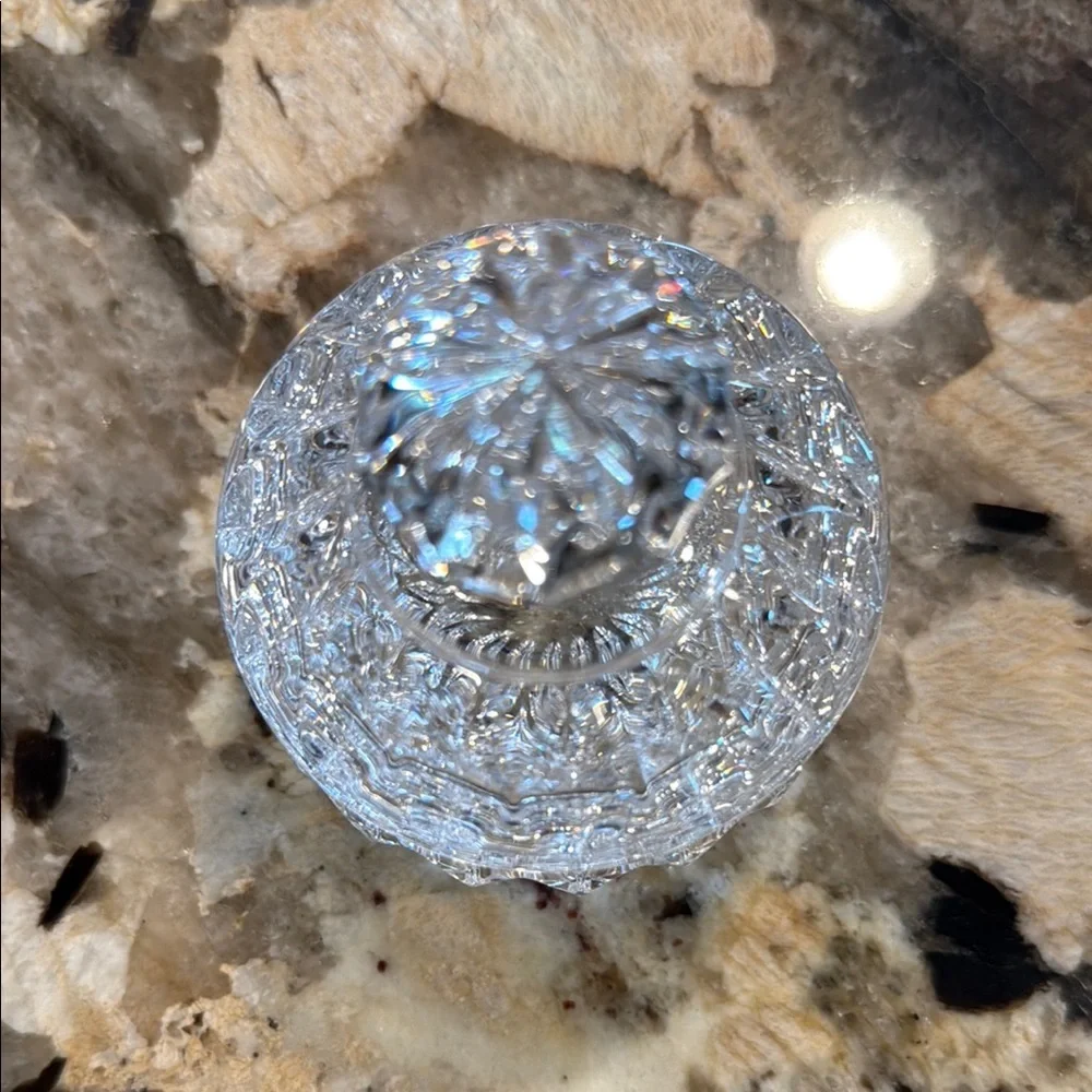 Vintage Gorham Althea Cut Lead Crystal Covered Sugar Bowl & Lid
